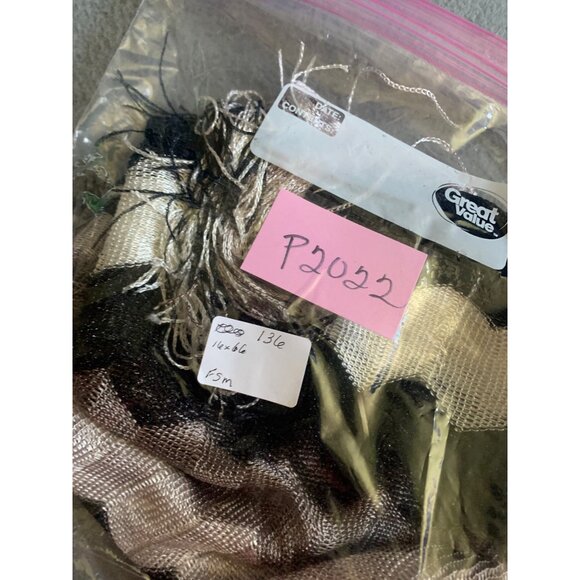 Womens Black and Silver Gray White Scarf 16" x 66" - Picture 14 of 14